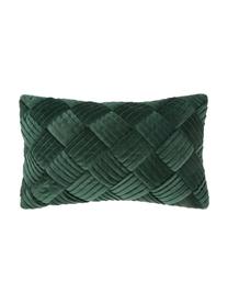 Poszewka na poduszkę z aksamitu Sina, Aksamit (100% bawełna), Ciemny zielony, S 30 x D 50 cm