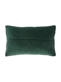 Samt-Kissenhülle Sina mit Strukturmuster, Samt (100% Baumwolle), Dunkelgrün, B 30 x L 50 cm