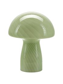 Kleine Tischlampe Mushroom aus Glas in Grün, Grün, Ø 19 x H 23 cm
