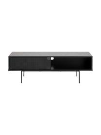 Mueble TV Angus, Estructura: tablero de fibras de dens, Patas: metal con pintura en polv, Negro, An 140 x Al 45 cm