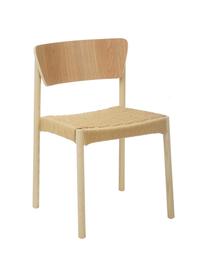 Krzesło z drewna z rattanowym siedziskiem Danny, 2 szt., Stelaż: lite drewno bukowe, Drewno bukowe, beżowy, S 52 x G 51 cm