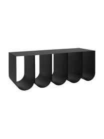 Metalen zitbank Curved in zwart, Staal, gepoedercoat, Zwart, B 110 x H 42 cm
