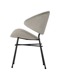 Krzesło tapicerowane z weluru Cheri, Tapicerka: 100% poliester (welur), Stelaż: stal malowana proszkowo, Beżowy, czarny, S 57 x G 55 cm