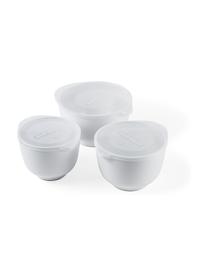 Set 3 ciotole con coperchio Margrethe, Melamina, Bianco, Set in varie misure