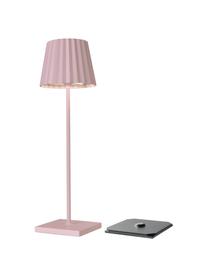 Lámpara de mesa LED para exterior regulable Trellia, portátil, Pantalla: aluminio recubierto, Cable: plástico, Rosa, Ø 12 x Al 38 cm