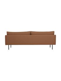Sofa Moby (3-Sitzer) in Nougat mit Metall-Füßen, Bezug: Polyester Der hochwertige, Füße: Metall, pulverbeschichtet, Webstoff Nougat, B 220 x T 95 cm