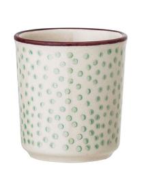 Handbeschilderde eierdopjesset Patrizia met een speels patroon, set van 3, Keramiek, Crèmewit, roze, groen, geel, Ø 5 x H 5 cm