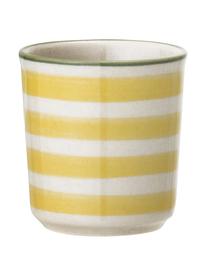 Handbeschilderde eierdopjesset Patrizia met een speels patroon, set van 3, Keramiek, Crèmewit, roze, groen, geel, Ø 5 x H 5 cm