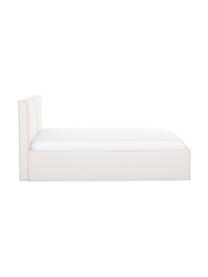 Łóżko tapicerowane Dream, Tapicerka: poliester (tkanina strukt, Korpus: lite drewno sosnowe z cer, Greige tkanina, S 200 x D 200 cm