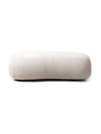 Panca a fagiolo in teddy Alba, Rivestimento: teddy (100% poliestere) I, Rivestimento: imbottitura in schiuma, Struttura: legno massiccio di abete , Piedini: plastica, Teddy bianco crema, Larg. 130 x Prof. 62 cm