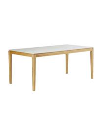 Jídelní stůl s deskou v mramorovém vzhledu Jackson, 180 x 90 cm, Dubové dřevo, bílá, mramorovaná, Š 180 cm, H 90 cm