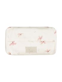 Porta salviettine in cotone organico Wildflower, Rivestimento: 100% cotone organico, Manico: 100% lino, Color crema, rosa, fantasia, Larg. 25 x Alt. 5 cm