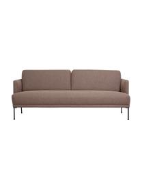 Sofa Fluente (3-Sitzer) in Braun mit Metall-Füßen, Bezug: 100% Polyester 115.000 Sc, Gestell: Massives Kiefernholz, FSC, Füße: Metall, pulverbeschichtet, Webstoff Braun, B 196 x T 85 cm