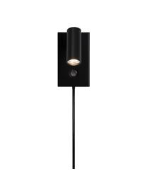 Aplique pequeño LED regulable Omari, con enchufe, Pantalla: metal recubierto, Anclaje: metal recubierto, Cable: plástico, Negro, An 7 x Al 12 cm