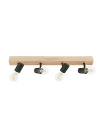 Deckenstrahler Townshend aus Holz, Baldachin: Holz, Schwarz, Helles Holz, B 63 x H 13 cm