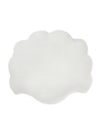 Cuscino in lino a forma di conchiglia Shell, Retro: 100% cotone, Bianco crema, Larg. 34 x Lung. 38 cm