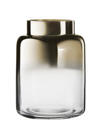 Mundgeblasene Glas-Vase Uma mit Gold-Schimmer, Glas, lackiert, Transparent, Goldfarben, Ø 15 x H 20 cm