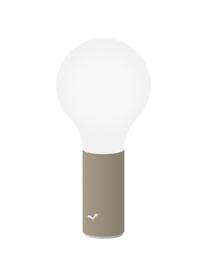 Mobile Dimmbare Außenleuchte Aplô, Lampenschirm: Polyethylen, Sockel: Aluminium, beschichtet, Weiß, Muskatbraun, Ø 12 x H 25 cm