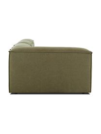 Méridienne modulable XL Lennon, Tissu vert, larg. 357 x prof. 119 cm, dossier à droite