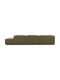 Méridienne modulable XL Lennon, Tissu vert, larg. 357 x prof. 119 cm, dossier à droite