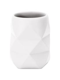 Zahnputzbecher Crackle aus bruchfestem Polyresin, Polyresin, Weiß, Ø 8 x H 10 cm