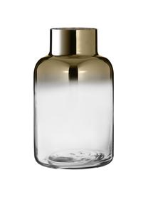 Ručně foukaná skleněná váza se zlatým třpytem Uma, Lakované sklo, Transparentní, zlatá, Ø 16 cm, V 27 cm