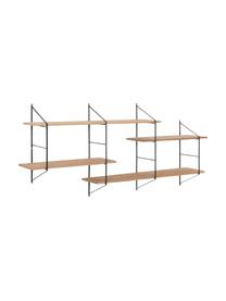 Półka ścienna z metalowym stelażem Belfast, Stelaż: metal malowany proszkowo, Drewno lakierowane, S 191 x W 79 cm