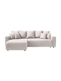 Divano letto angolare 4 posti con contenitore Elvi, Rivestimento: poliestere con rivestimen, Sottostruttura: legno, molle Nosag, Piedini: materiale sintentico Il t, Tessuto grigio, nero, Larg. 282 x Prof. 153 cm