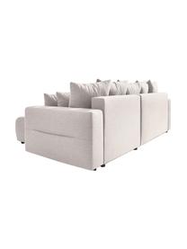 Divano letto angolare 4 posti con contenitore Elvi, Rivestimento: poliestere con rivestimen, Sottostruttura: legno, molle Nosag, Piedini: materiale sintentico Il t, Tessuto grigio, nero, Larg. 282 x Prof. 153 cm