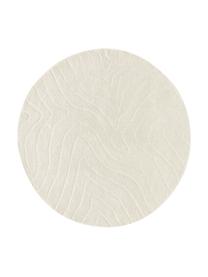 Tappeto rotondo in lana taftato a mano Aaron, Retro: 100% cotone Nel caso dei , Bianco crema, Ø 150 cm (taglia M)