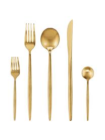 Cubertería dorada mate Shimmer, tamaños diferentes, Dorado mate, 4 comensales (20 pzas.)