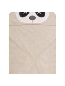 Asciugamano per neonati in cotone organico Panda Penny, 100% cotone organico, Beige, bianco, grigio scuro, Larg. 80 x Lung. 80 cm