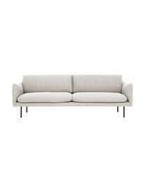 Sofa z metalowymi nogami Moby (3-osobowa), Tapicerka: poliester Dzięki tkaninie, Tapicerka: pianka na zawieszeniu spr, Stelaż: lite drewno sosnowe z cer, Nogi: metal malowany proszkowo, Beżowa tkanina, S 220 x G 95 cm