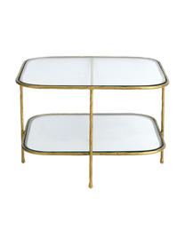 Mesa de centro de vidrio Petit, Tablero: vidrio templado, Estructura: metal recubierto, Dorado, An 61 x F 61 cm