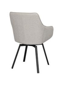 Čalouněná otočná židle s područkami s kovovými nohami Alison, Greige, Š 58 cm, H 59 cm