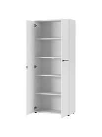 Abschließbarer Holz-Büroschrank Vestaro, Korpus: Spanplatte, melaminbeschi, Front: Spanplatte, melaminbeschi, Griffe: Metall, pulverbeschichtet, Füße: Kunststoff, Hellgrau, B 80 x H 197 cm