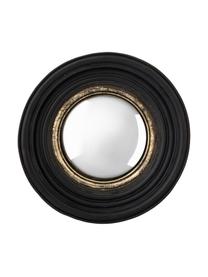 Runder Wandspiegel Resi mit Rahmen, Rahmen: Polyresin, Spiegelfläche: Spiegelglas, Schwarz, Goldfarben, Ø 26 x T 4 cm