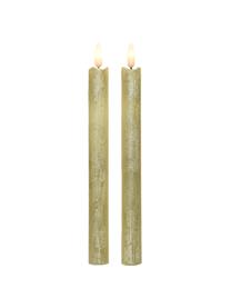 LED dinerkaarsen Bonna, 2 stuks, Was, Goudkleurig, Ø 2 x H 24 cm