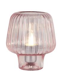Kleine tafellamp Stacy van gekleurd glas, Lampenkap: glas, Fitting: metaal, Roze, Ø 18 x H 21 cm