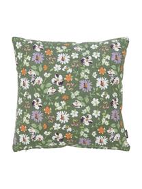 Kissenhülle Noli mit Blumenmuster, 100 % Baumwolle, Grün, Mehrfarbig, B 45 x L 45 cm