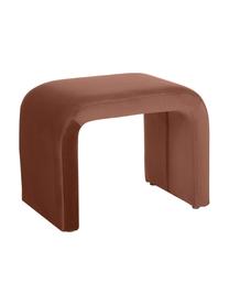 Samt-Hocker Penelope, Bezug: Samt (100% Polyester) Der, Gestell: Metall, Sperrholz, Samt Braun, B 61 x H 46 cm
