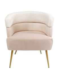 Fluwelen fauteuil Sandwich in retro-design, Bekleding: polyester fluweel, Poten: gecoat metaal, Beige, 65 x 64 cm
