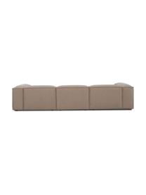 Modulaire bank Lennon (4-zits), Bekleding: 100% polyester De slijtva, Frame: massief grenenhout, FSC-g, Poten: kunststof, Geweven stof bruin, B 327 x H 119 cm