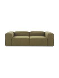 Modulaire bank Lennon (3-zits), Bekleding: 100% polyester De slijtva, Frame: massief grenenhout, FSC-g, Poten: kunststof, Geweven stof groen, B 238 x D 119 cm