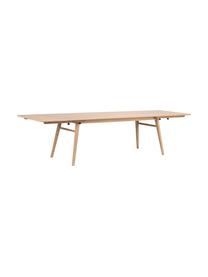 Verlängerbarer Esstisch Nevis aus Eichenholz, 220 - 265 x 90 cm, Tischplatte: Spanplatte mit Eichenholz, Beine: Massives Eichenholz, Eichenholz, B 220 x T 90 cm