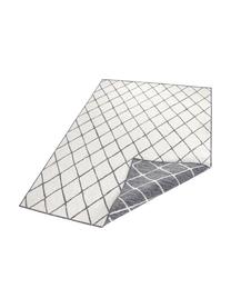In- & Outdoor-Wendeteppich Malaga mit Rautenmuster, 100 % Polypropylen, Grau, Cremeweiß, B 160 x L 230 cm (Größe M)