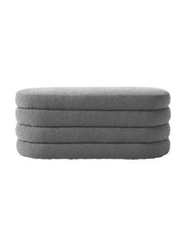 Ławka tapicerowana bouclé Alto, Tapicerka: bouclé (100% poliester) D, Stelaż: lite drewno sosnowe, skle, Szary bouclé, S 110 x W 47 cm
