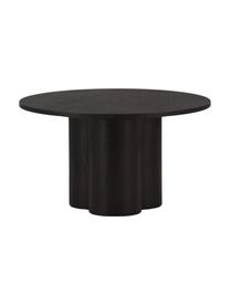 Table basse ronde en bois Olivia, MDF (panneau en fibres de bois à densité moyenne), Bois, noir laqué, Ø 80 cm