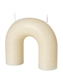 Zweidochtkerze Bend, Wachs, Beige, B 17 x H 15 cm