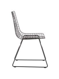 Metall-Stuhl Wire in Schwarz, Metall, pulverbeschichtet, Schwarz, B 47 x T 54 cm